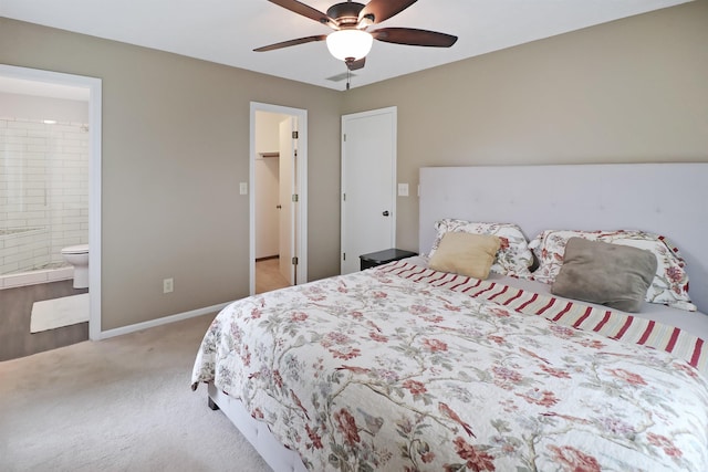 3847 Lodi Ln, Lafayette, IN 47905 - bedroom featuring carpet flooring, ceiling fan, and ensuite bath