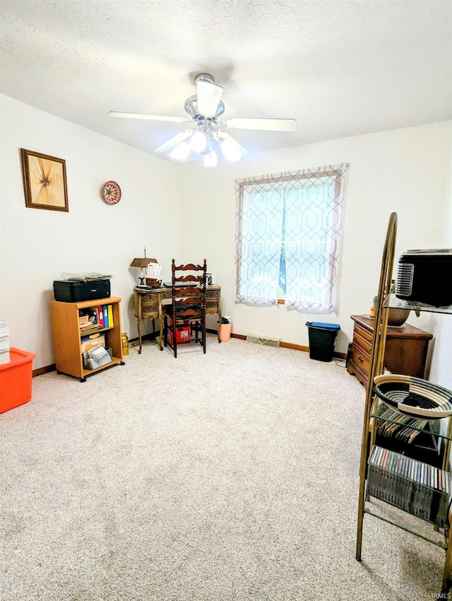 11497 N Biscayne Ln, Cromwell, IN 46732 - rec room with carpet floors and a ceiling fan