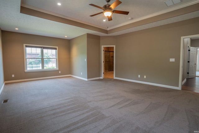 3507 Wakefield Dr, West Lafayette, IN 47906 - empty room with carpet flooring, crown molding, a ceiling fan, and recessed lighting