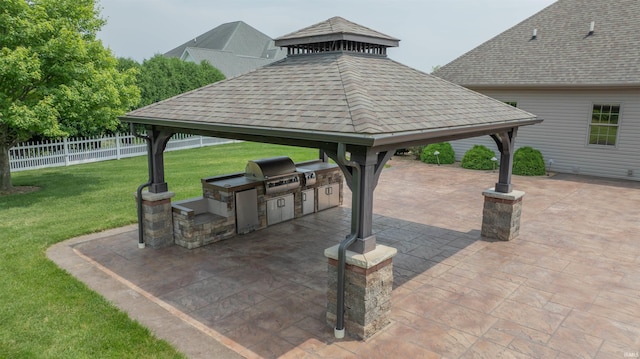 3507 Wakefield Dr, West Lafayette, IN 47906 - view of patio / terrace featuring a gazebo and exterior kitchen