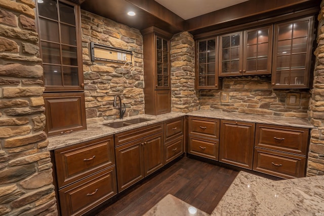 3507 Wakefield Dr, West Lafayette, IN 47906 - wine cellar featuring dark wood-type flooring and wet bar