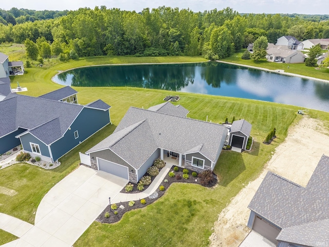 1492 Monte Carlo Dr, Huntertown, IN 46748 - view from above of property featuring a nearby body of water