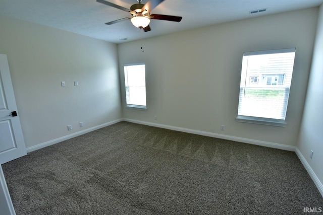 146 Hayloft Dr, West Lafayette, IN 47906 - spare room with dark carpet and ceiling fan