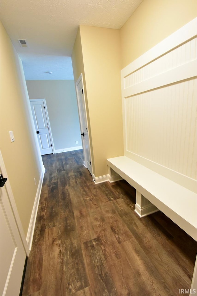 146 Hayloft Dr, West Lafayette, IN 47906 - mudroom featuring dark wood-type flooring and baseboards