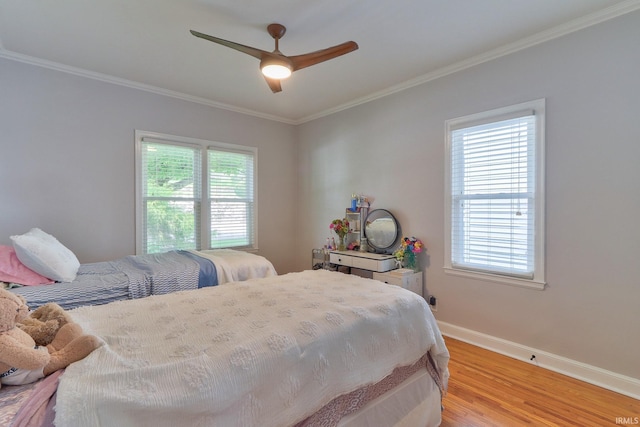 2736 Marion Ave, Evansville, IN 47712 - bedroom featuring ornamental molding, light wood-style floors, and ceiling fan