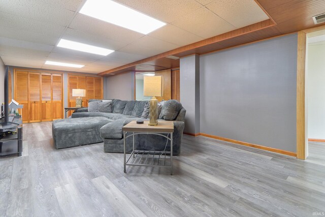 2736 Marion Ave, Evansville, IN 47712 - living area featuring wood finished floors and a paneled ceiling