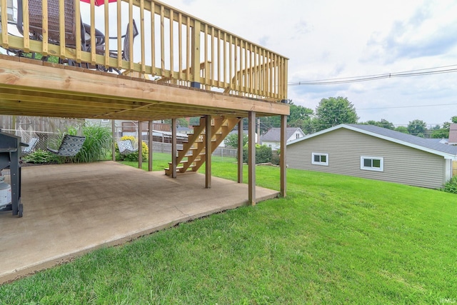 2736 Marion Ave, Evansville, IN 47712 - view of yard with a patio, stairs, and a wooden deck