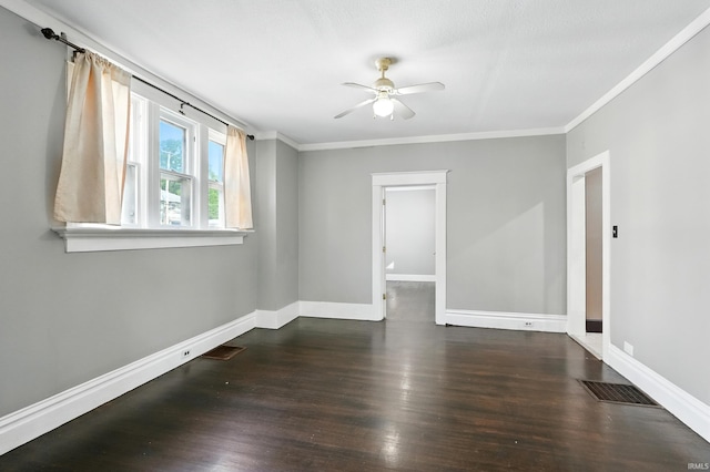 1015 Columbia Ave, Fort Wayne, IN 46805 - empty room with ceiling fan, ornamental molding, and wood finished floors