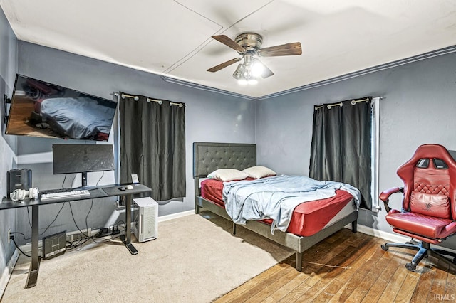 422 W Lawrence St, Mishawaka, IN 46545 - bedroom featuring hardwood / wood-style flooring and ceiling fan