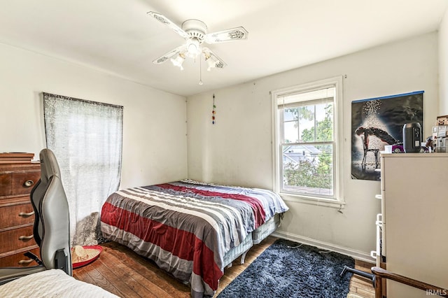 422 W Lawrence St, Mishawaka, IN 46545 - bedroom with wood finished floors and a ceiling fan