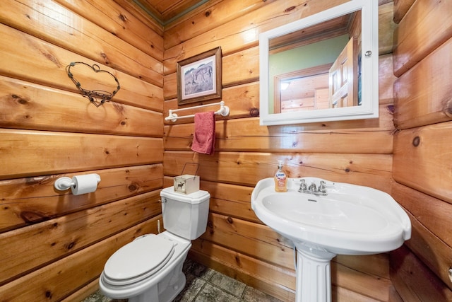 5618 N 725 E, Fremont, IN 46737 - half bath featuring tile patterned floors and wood walls