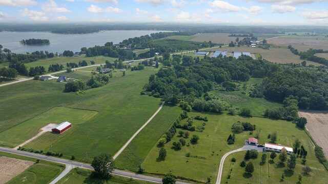 5618 N 725 E, Fremont, IN 46737 - aerial view of property and surrounding area featuring rural landscape and a nearby body of water