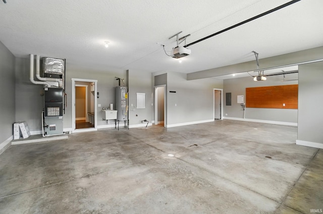 126 Tumbling Stone Ct, Fort Wayne, IN 46845 - garage with water heater, a garage door opener, and electric panel