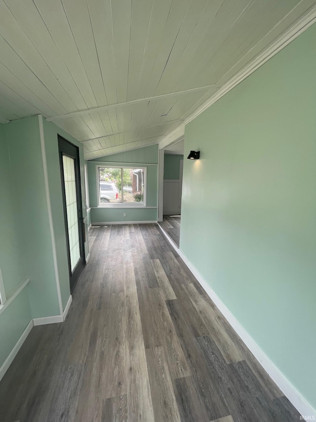 310 S Jefferson St, Bicknell, IN 47512 - spare room featuring lofted ceiling, dark wood finished floors, and wood ceiling