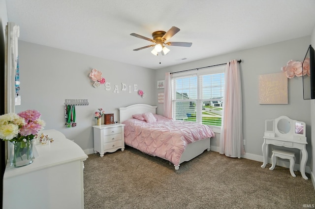 907 Switchfoot Dr, Huntertown, IN 46748 - bedroom with carpet and a ceiling fan