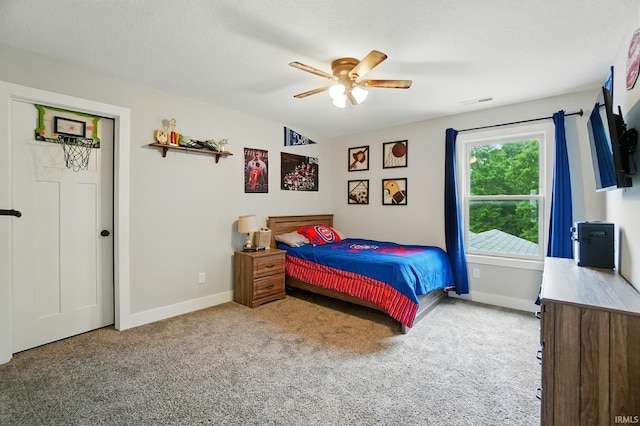 907 Switchfoot Dr, Huntertown, IN 46748 - bedroom featuring light carpet and a ceiling fan
