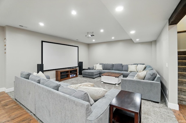 907 Switchfoot Dr, Huntertown, IN 46748 - cinema room featuring recessed lighting and wood finished floors
