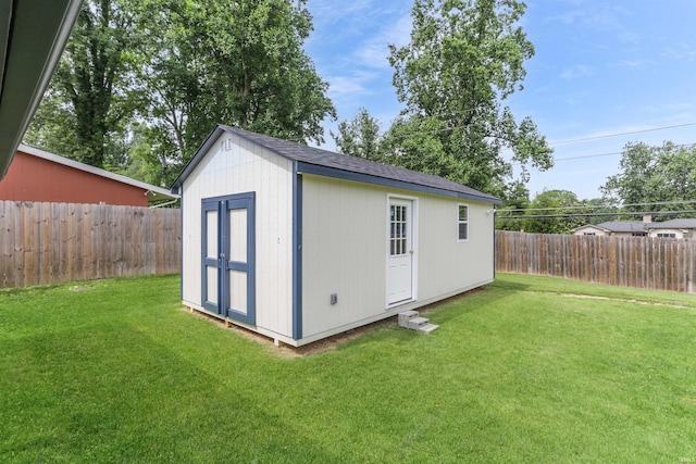867 Park Plaza Dr, Evansville, IN 47715 - view of shed featuring a fenced backyard
