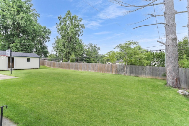867 Park Plaza Dr, Evansville, IN 47715 - fenced backyard with an outdoor structure