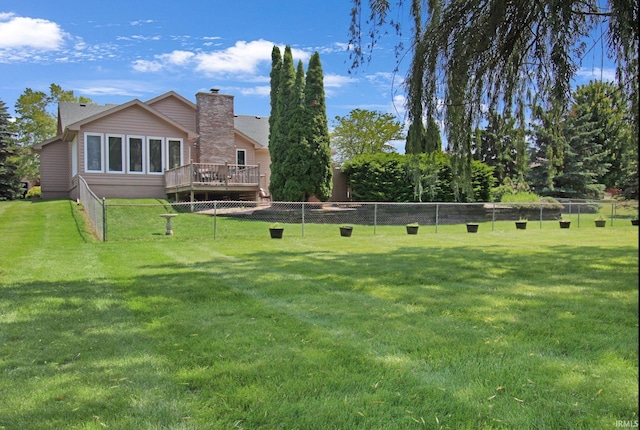 207 Meadows Dr, Greentown, IN 46936 - view of yard with a wooden deck