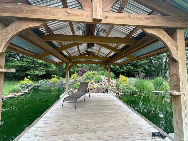 32131 State Road 2nd Rd, New Carlisle, IN 46552 - wooden deck with ceiling fan
