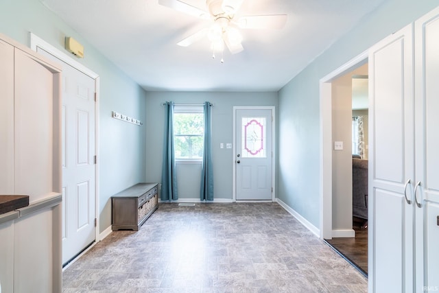 1703 Frantz Dr, North Manchester, IN 46962 - entryway with ceiling fan and baseboards