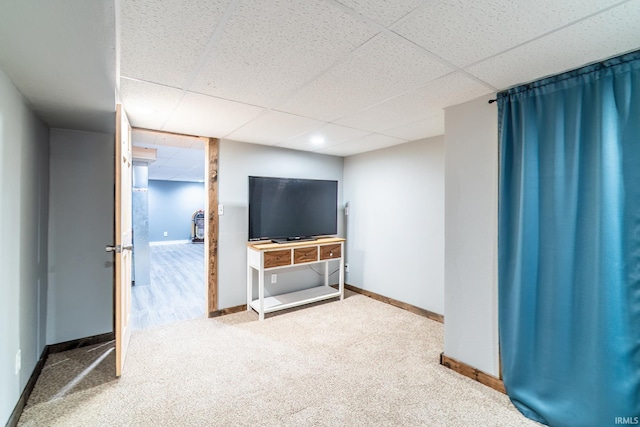 1703 Frantz Dr, North Manchester, IN 46962 - carpeted living area featuring a paneled ceiling