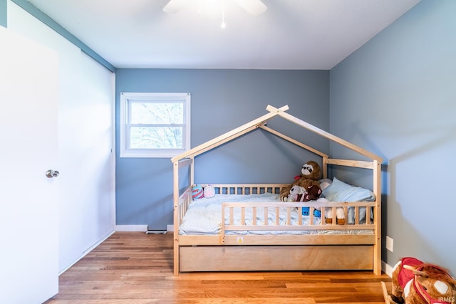 1703 Frantz Dr, North Manchester, IN 46962 - bedroom with wood finished floors and a ceiling fan