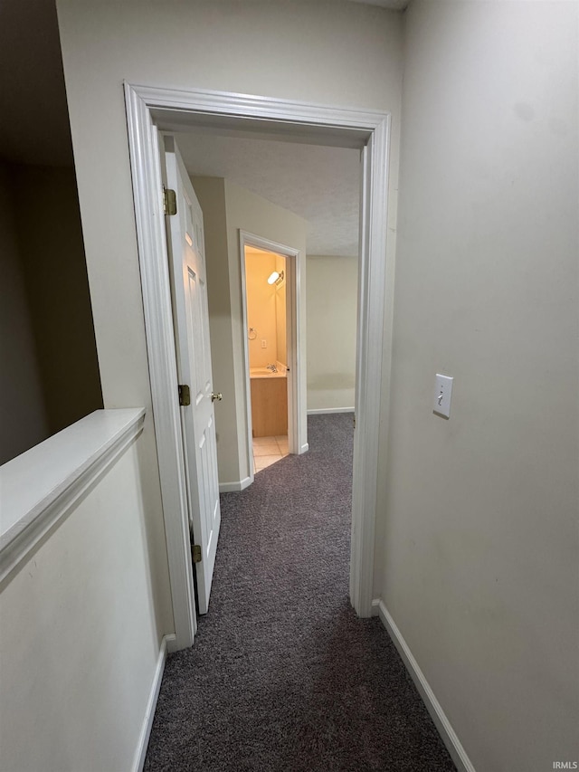 3832 E Cobble Creek Dr, Bloomington, IN 47401 - hall featuring carpet floors and baseboards