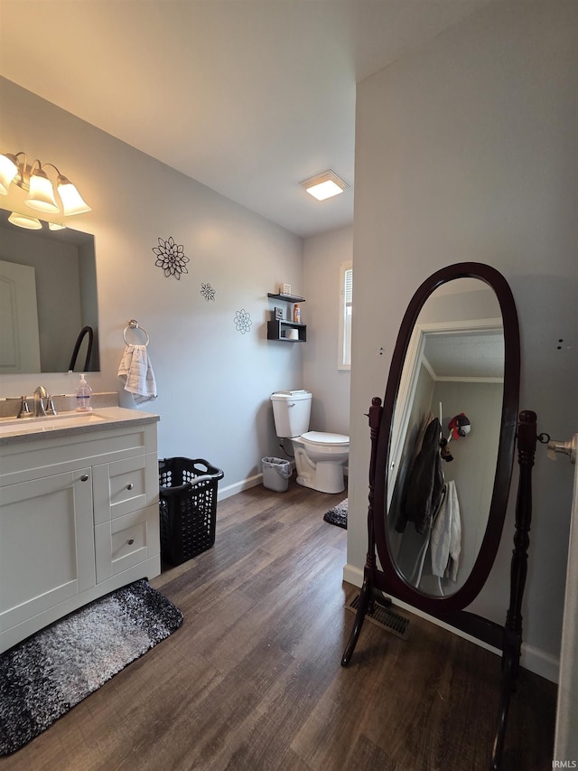 603 E 1st St, Fowler, IN 47944 - bathroom featuring wood finished floors and vanity