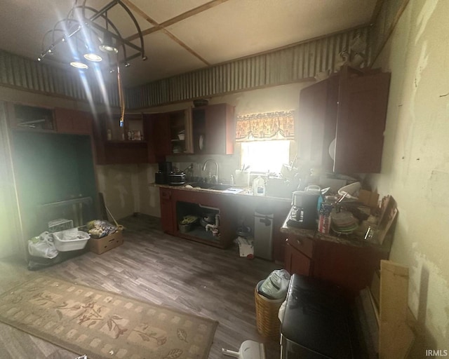 126 Cook St, Jasonville, IN 47438 - kitchen featuring wood finished floors and open shelves