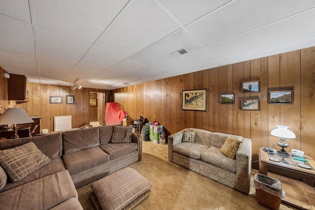 55698 Willowbend Blvd, Bristol, IN 46507 - carpeted living area featuring wood walls