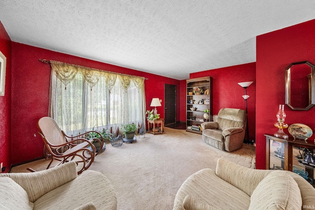 55698 Willowbend Blvd, Bristol, IN 46507 - carpeted living room with a textured ceiling