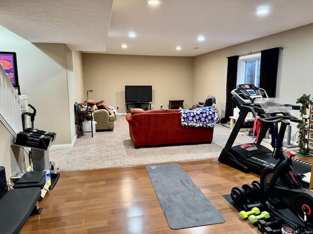 3638 Swansea Dr, West Lafayette, IN 47906 - exercise area with recessed lighting and wood finished floors
