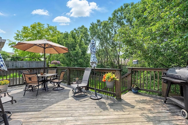 5432 Argiano Xing, Fort Wayne, IN 46845 - wooden deck featuring outdoor dining space and a grill