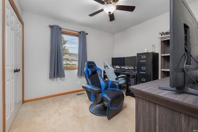 5371 Bear Creek Pass, Auburn, IN 46706 - office area with carpet floors and ceiling fan