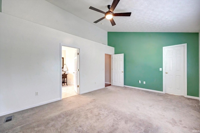 4539 N Shadow Wood Dr, Bloomington, IN 47404 - unfurnished bedroom with carpet flooring, a ceiling fan, and high vaulted ceiling