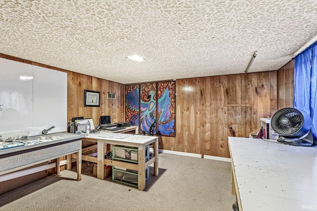 2514 Wood St, Elkhart, IN 46514 - office area featuring wood walls and carpet