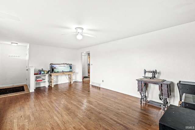 2514 Wood St, Elkhart, IN 46514 - miscellaneous room featuring a ceiling fan and wood finished floors