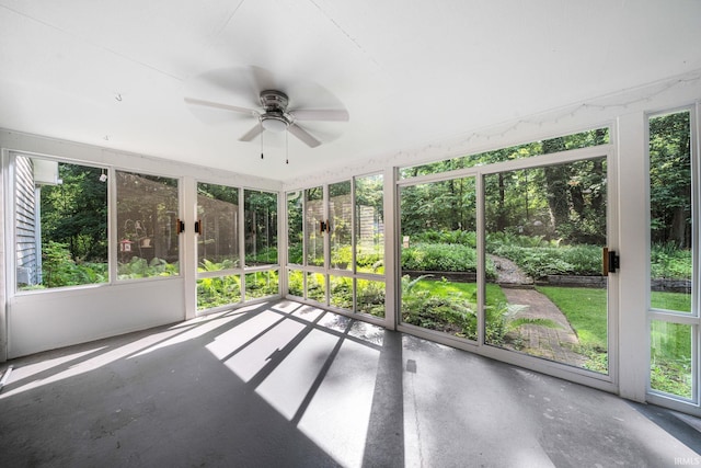 17112 Ridgefield Ct, Granger, IN 46530 - unfurnished sunroom with a ceiling fan and healthy amount of natural light