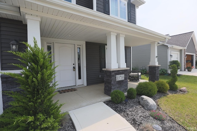 13710 Copper Strike Pass, Fort Wayne, IN 46845 - doorway to property featuring covered porch