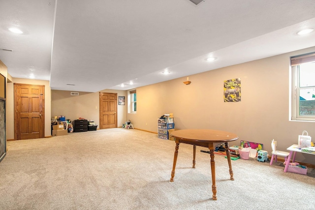55887 Wild Game Dr, Osceola, IN 46561 - recreation room with carpet and recessed lighting
