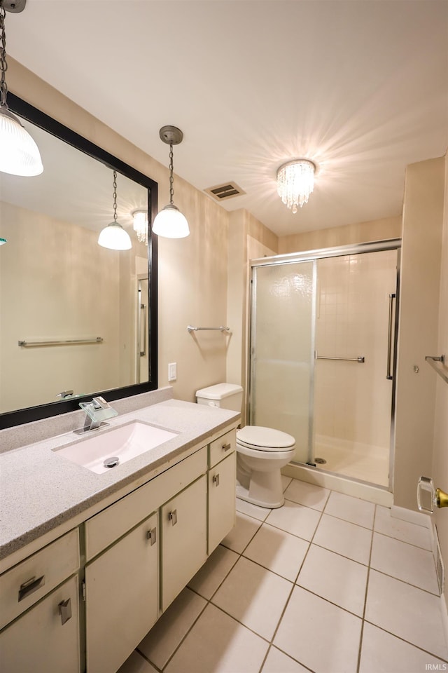 5219 Forest Grove Dr, Fort Wayne, IN 46835 - bathroom with vanity, a stall shower, and tile patterned floors