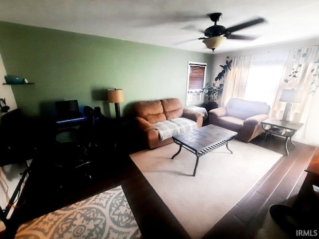 2629 S Meeker Ave, Muncie, IN 47302 - living room with a ceiling fan and wood finished floors