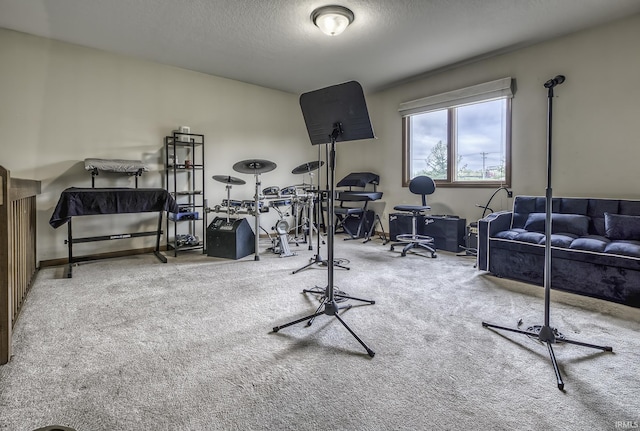 8005 Mackinac Cv, Fort Wayne, IN 46835 - workout room with carpet floors and a textured ceiling
