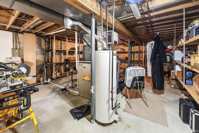 10880 Cougar Dr, Granger, IN 46530 - unfinished basement with gas water heater