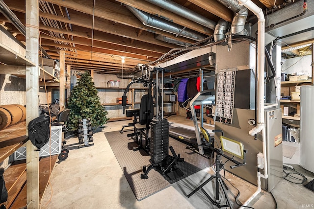 10880 Cougar Dr, Granger, IN 46530 - exercise area with water heater
