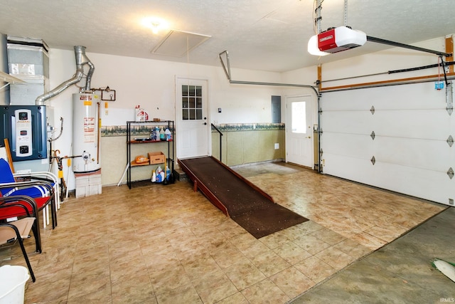 9040 Clear Creek Dr, Evansville, IN 47711 - garage featuring water heater and a garage door opener