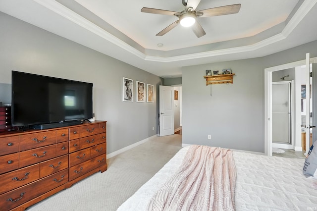 3908 County Road 4, Ashley, IN 46705 - bedroom featuring a tray ceiling, carpet, and a ceiling fan