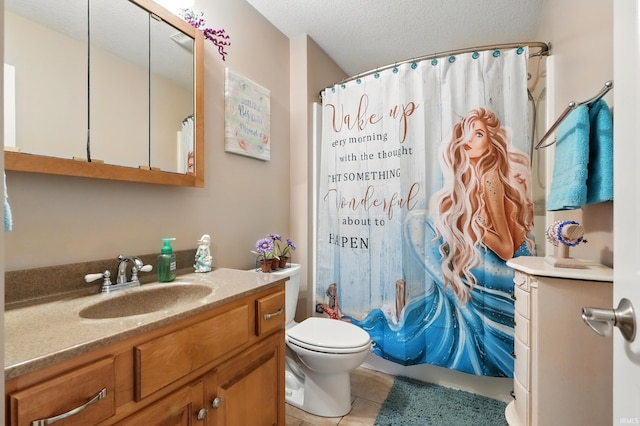 3908 County Road 4, Ashley, IN 46705 - full bathroom with tile patterned floors, vanity, and a textured ceiling